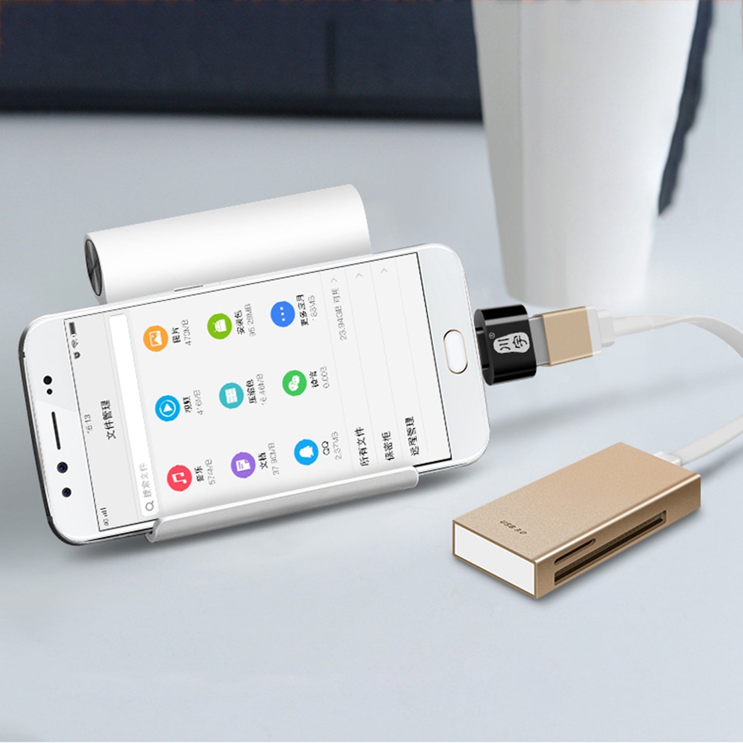 Uniqkart L206 USB 2.0 Female to Micro Male Converter Portable OTG Adapter for Android Smartphone Tablet