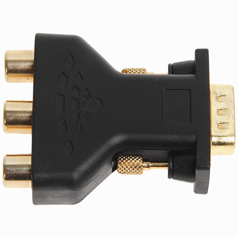 Gold-plated VGA Male to 3RCA Adapter Video Audio VGA Converter Adapter Suitable for HDTV DVD (Red, Blue, Green)
