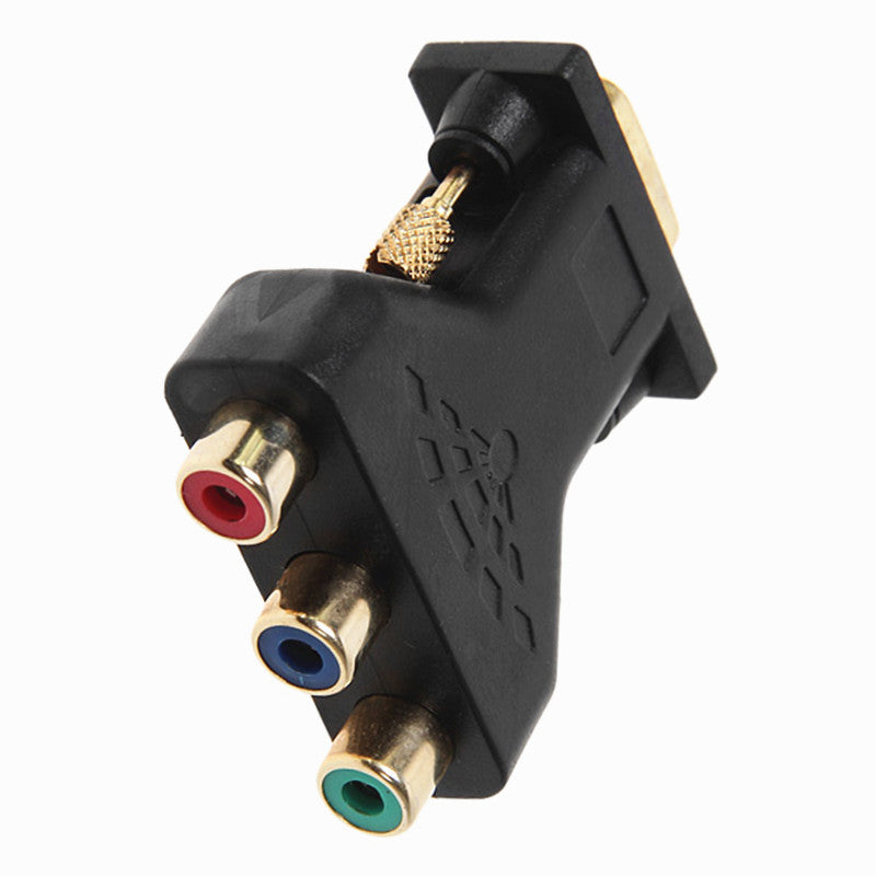 Gold-plated VGA Male to 3RCA Adapter Video Audio VGA Converter Adapter Suitable for HDTV DVD (Red, Blue, Green)