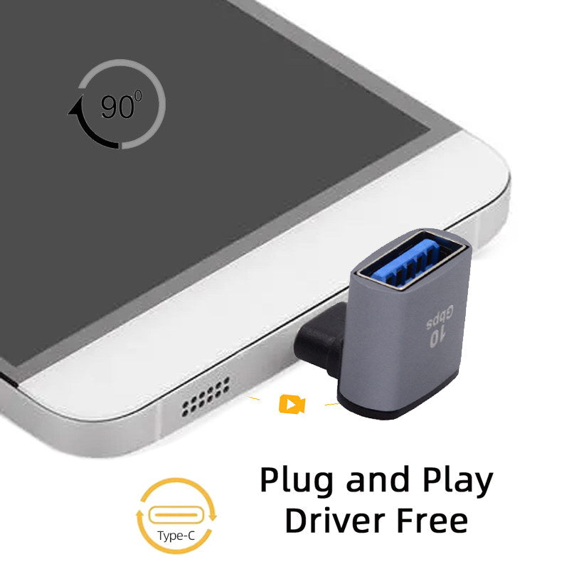 UC-035-UP 90 Degree Up / Down Angled USB Type-C to USB 3.0 Female OTG Adapter for Laptop Tablet Phone