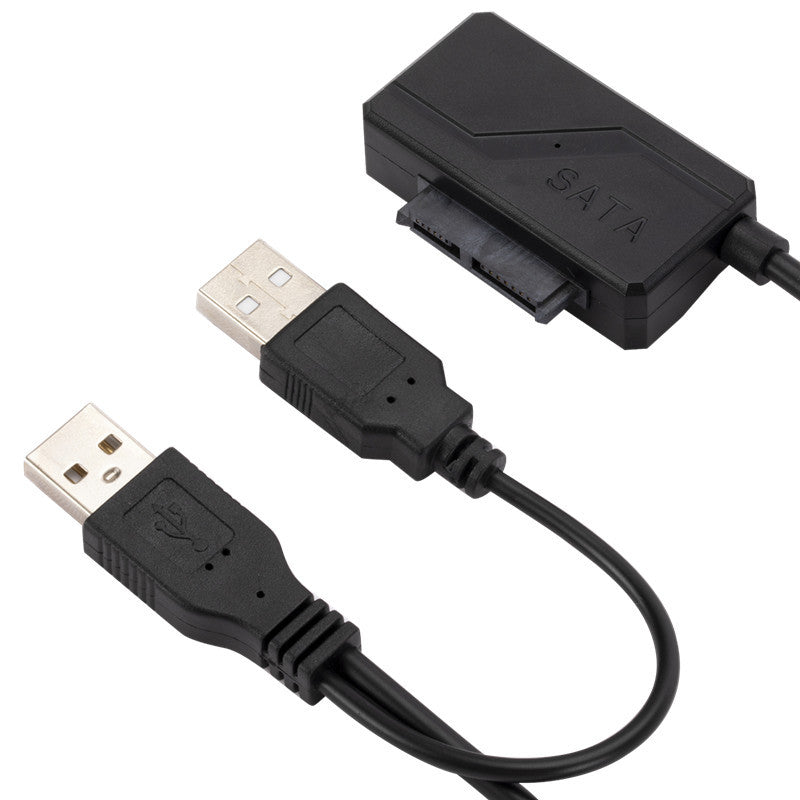 USB to 6+7 13Pin Slimline Slim SATA Cable with USB2.0 Power Supply for Laptop Optical Drive Adapter Converter
