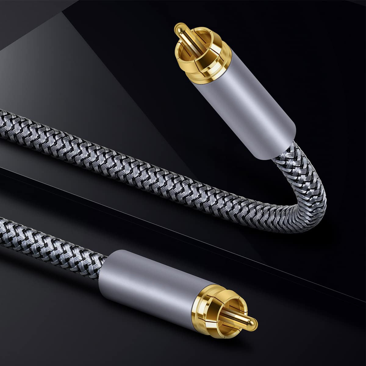 1.5m Digital Coaxial Audio Cable RCA to RCA Male to Male Subwoofer Cable with Gold Plated Connector