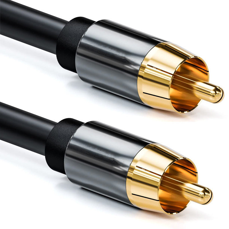 1m Digital Audio Coaxial 75 Ohm Cable 24K Gold-Plated Connector SPDIF RCA Connection Line TPE Cord