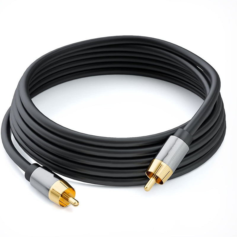 1m Digital Audio Coaxial 75 Ohm Cable 24K Gold-Plated Connector SPDIF RCA Connection Line TPE Cord