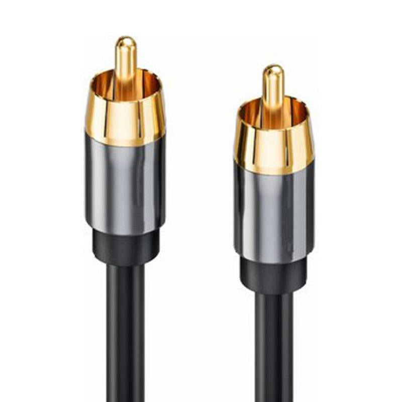 1m Digital Audio Coaxial 75 Ohm Cable 24K Gold-Plated Connector SPDIF RCA Connection Line TPE Cord