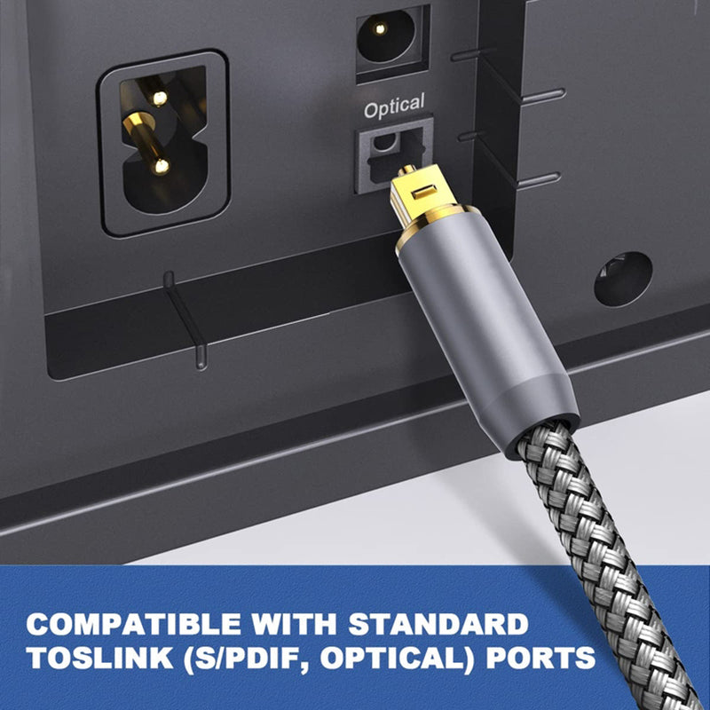 1.5m Nylon Braided Toslink Digital Optical Audio Cable S / PDIF Output Connection Wire for TV Blu-ray Player (Style A)