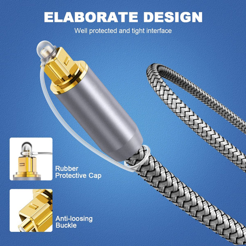 1.5m Nylon Braided Toslink Digital Optical Audio Cable S / PDIF Output Connection Wire for TV Blu-ray Player (Style A)