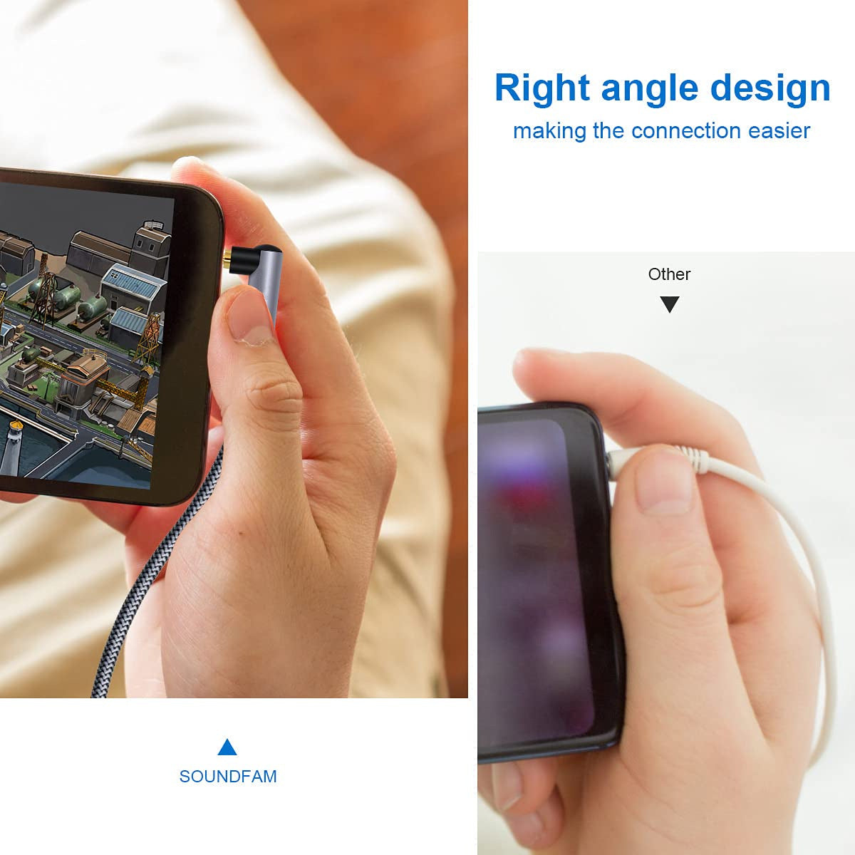 10m 3.5mm Male to Male HiFi Stereo Audio Aux Cable Right Angle TRRS Extension Cable Elbow Braided Cord