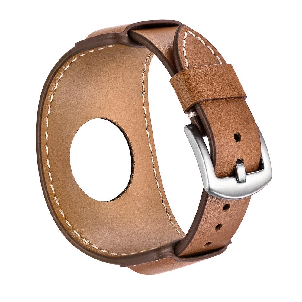 Genuine Leather Smart Watch Band Replacement Strap for Apple Watch Series 8 45mm / Ultra 49mm / 7 45mm / SE / SE (2022) / Series 6 / 5 / 4 44mm / Series 3 / 2 / 1 42mm - Light Brown
