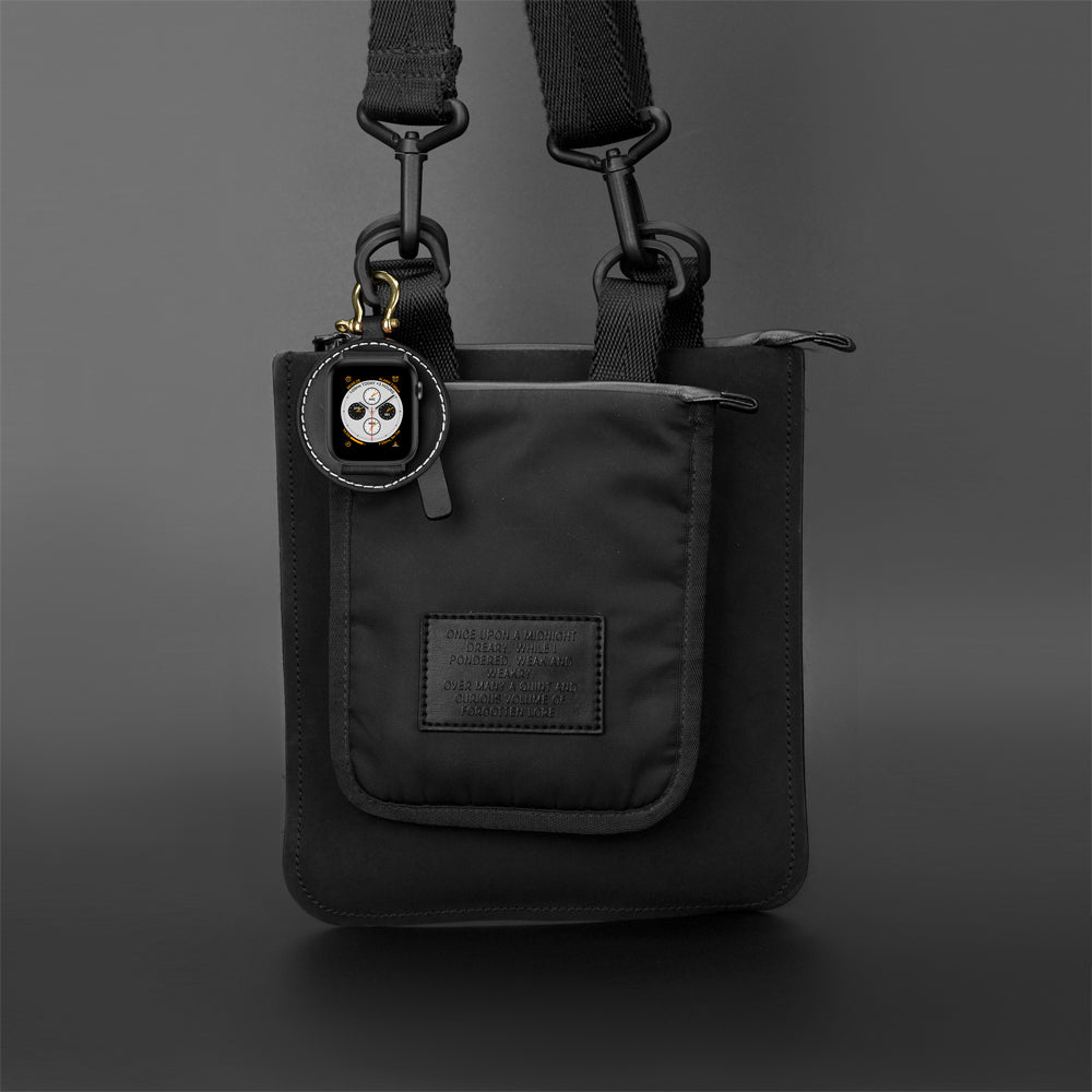 Retro Pocket Watchband Leather Strap for Apple Watch Series 8 7 41mm / Series 6 SE / SE(2022) 5 4 40mm / Series 3 / 2 / 1 38mm - Black Connector / Black