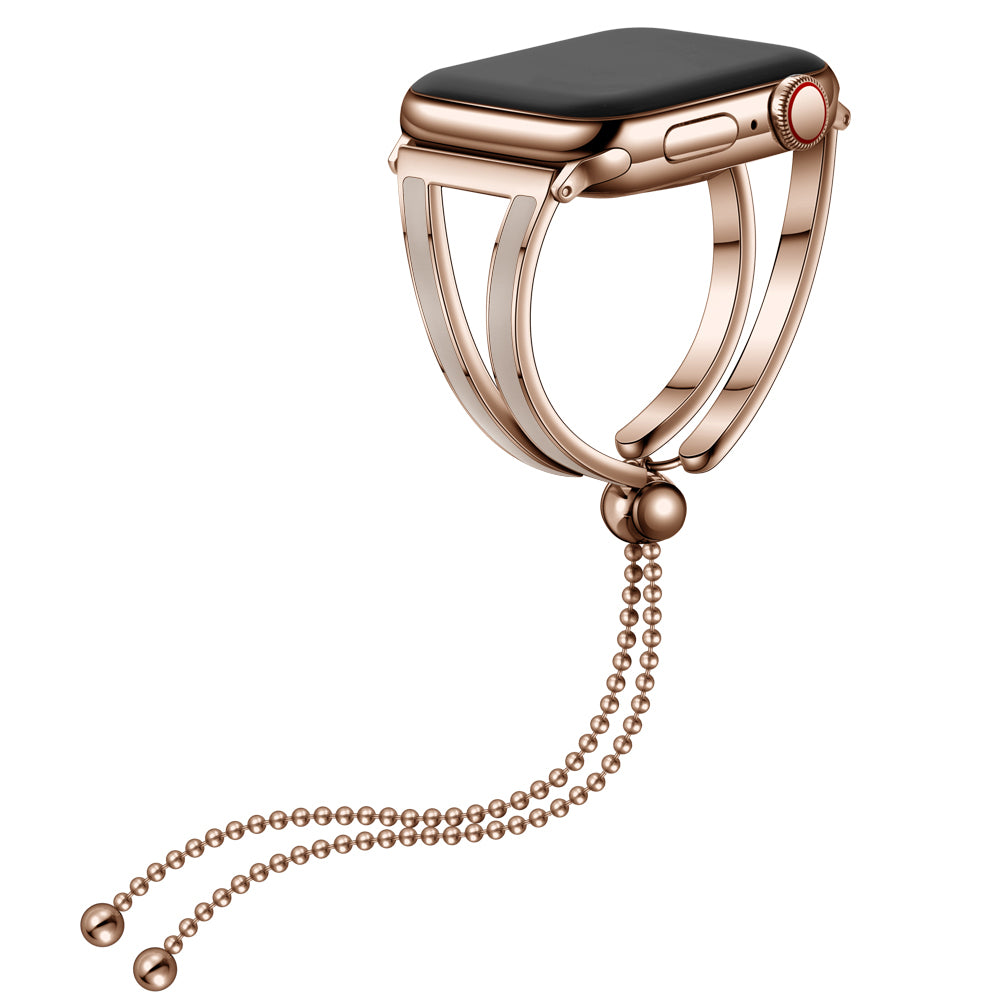 Stainless Steel Watch Band Jewelry Bracelet for Apple Watch Series 7 / 8 41mm / Series 6 / SE / SE(2022) / 5 / 4 40mm / Series 3 2 1 38mm - Rose Gold / Apricot