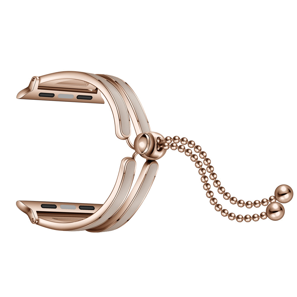 Stainless Steel Watch Band Jewelry Bracelet for Apple Watch Series 7 / 8 41mm / Series 6 / SE / SE(2022) / 5 / 4 40mm / Series 3 2 1 38mm - Rose Gold / Apricot