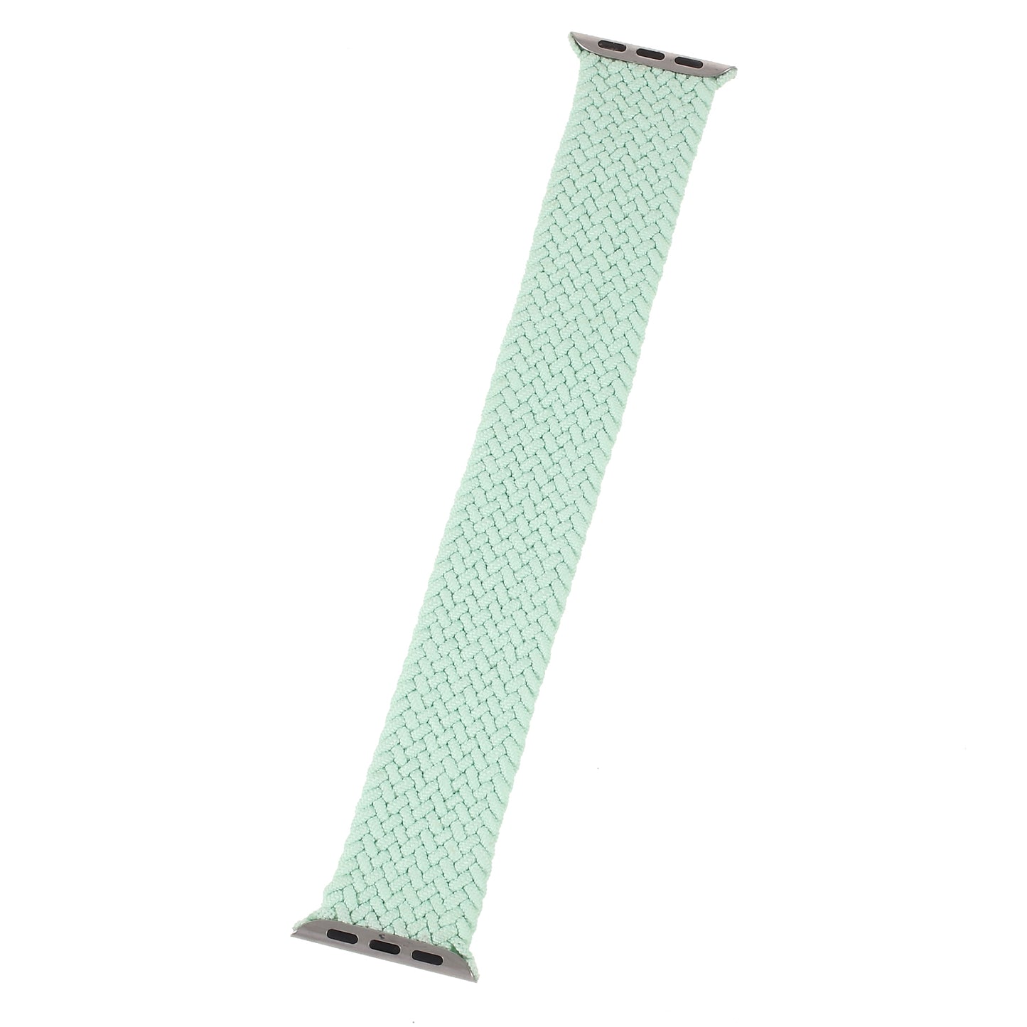 Braided Elastic Solo Loop Nylon Band Military Style Replacement Watch Strap for Apple Watch Ultra 49mm / Series 8 / 7 45mm 6 / 5 / 4 / SE / SE (2022) 44mm / Series 3 / 2 / 1 42mm (Size: L) - Light Green