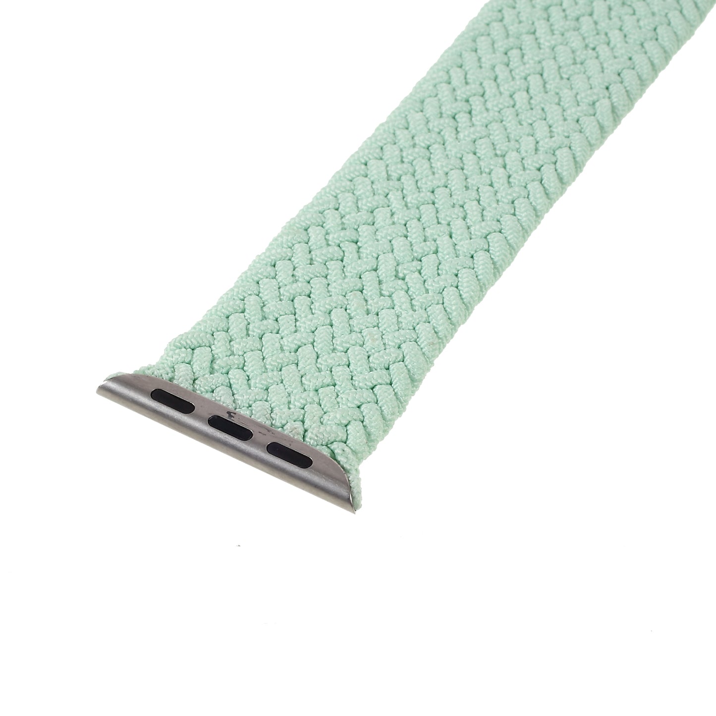 Braided Elastic Solo Loop Nylon Band Military Style Replacement Watch Strap for Apple Watch Ultra 49mm / Series 8 / 7 45mm 6 / 5 / 4 / SE / SE (2022) 44mm / Series 3 / 2 / 1 42mm (Size: L) - Light Green