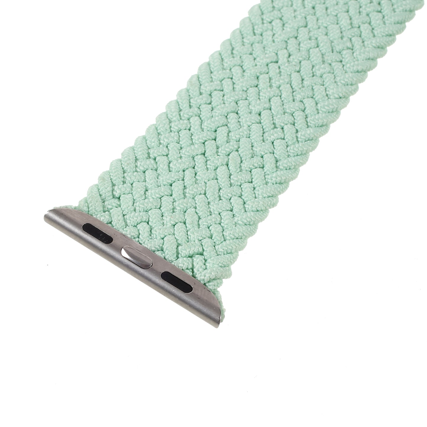 Braided Elastic Solo Loop Nylon Band Military Style Replacement Watch Strap for Apple Watch Ultra 49mm / Series 8 / 7 45mm 6 / 5 / 4 / SE / SE (2022) 44mm / Series 3 / 2 / 1 42mm (Size: L) - Light Green