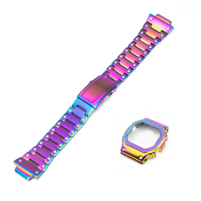 Stainless Steel Watch Band Replacement + Watch Cover for Casio G-SHOCK GW-5000 / 5035 / DW5600 - Multi-color