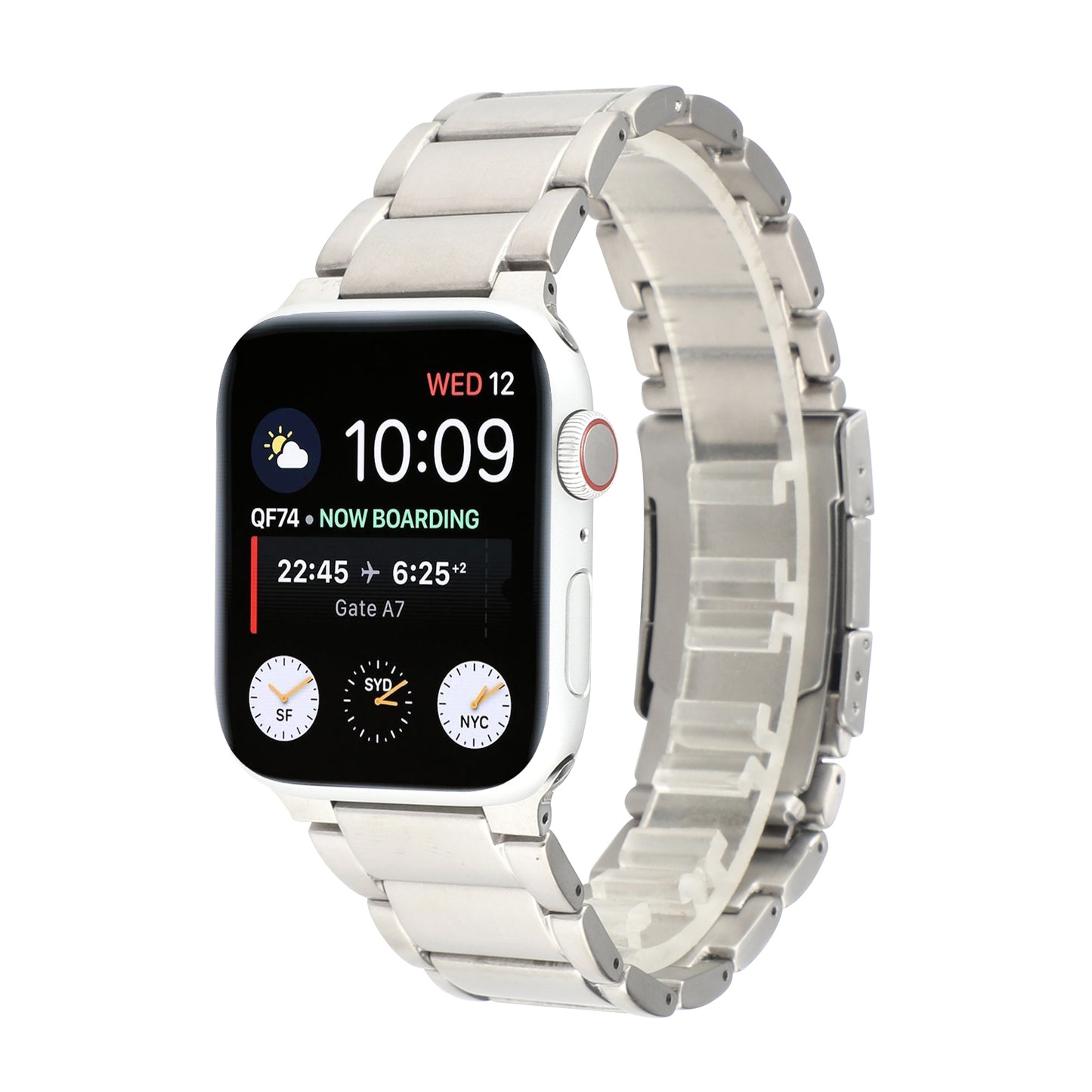 One Bead Titanium Steel Watchband Replacement Strap for Apple Watch Ultra 49mm / Series 8 / 7 45mm / Series 6 / 5 / 4 / SE / SE (2022) 44mm / Series 3 / 2 / 1 42mm - Silver