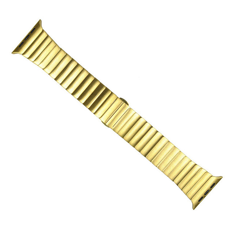 For Apple Watch Series 8 / 7 41mm Stainless Steel Watch Band Metal Strap Replacement with Butterfly Buckle - Gold