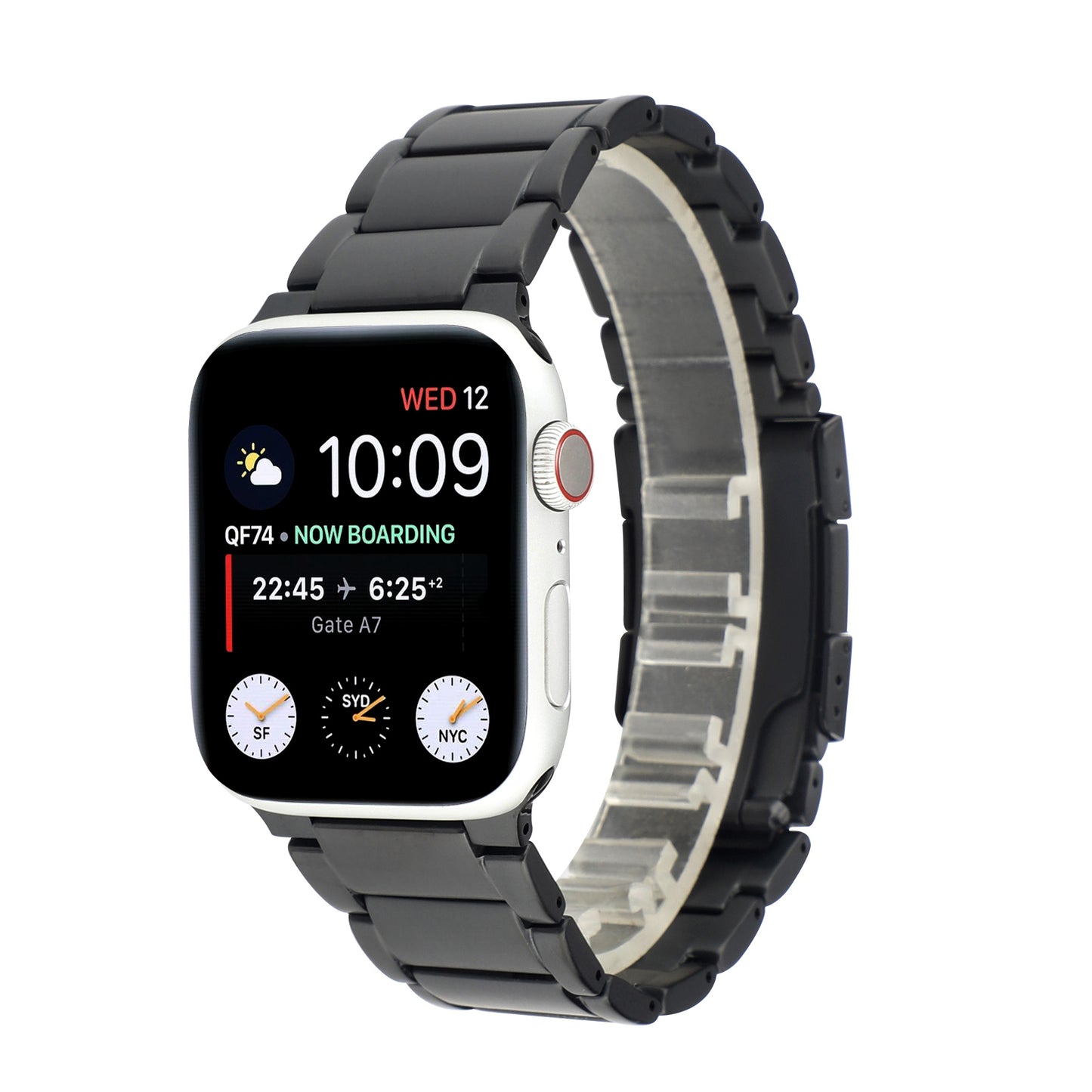 One Bead Titanium Steel Wrist Strap Adjustable Watchband Replacement for Apple Watch Series 7 41mm / Apple Watch Series 6 SE / SE(2022) 5 4 40mm / Series 3 2 1 38mm - Black