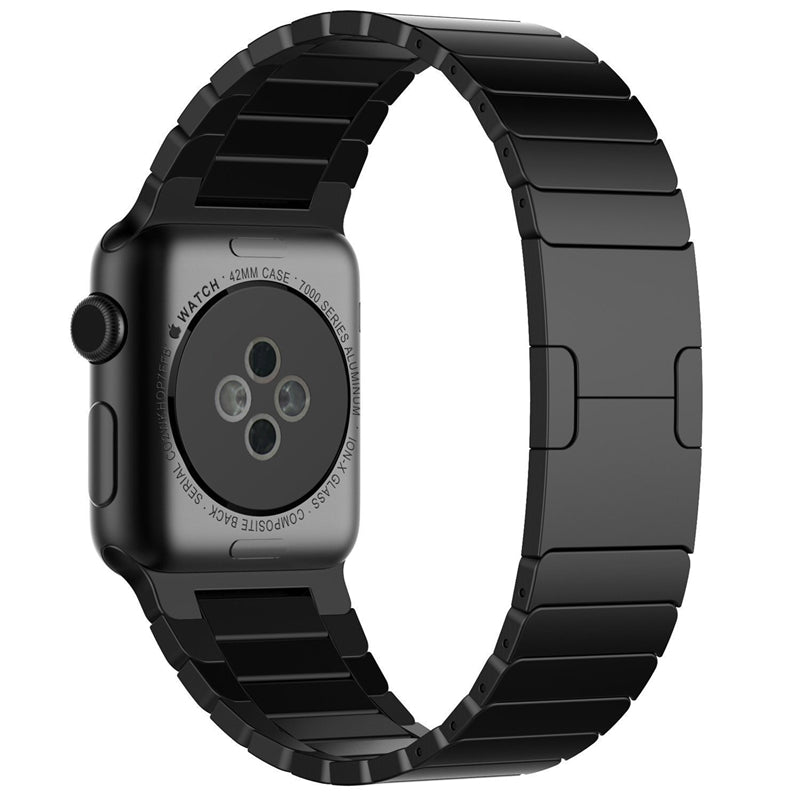 For Apple Watch Series 8 / 7 41mm / 6 / SE / SE (2022) / 5 / 4 40mm / 3 / 2 / 1 38mm Wrist Strap Stainless Steel Watch Band - Black