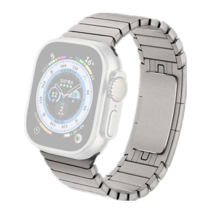 For Apple Watch Series 8 / 7 41mm / 6 / SE / SE (2022) / 5 / 4 40mm / 3 / 2 / 1 38mm Wrist Strap Stainless Steel Watch Band - Titanium