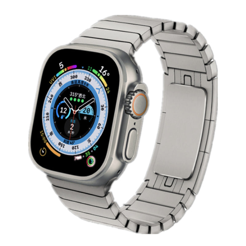 For Apple Watch Series 8 / 7 41mm / 6 / SE / SE (2022) / 5 / 4 40mm / 3 / 2 / 1 38mm Wrist Strap Stainless Steel Watch Band - Titanium