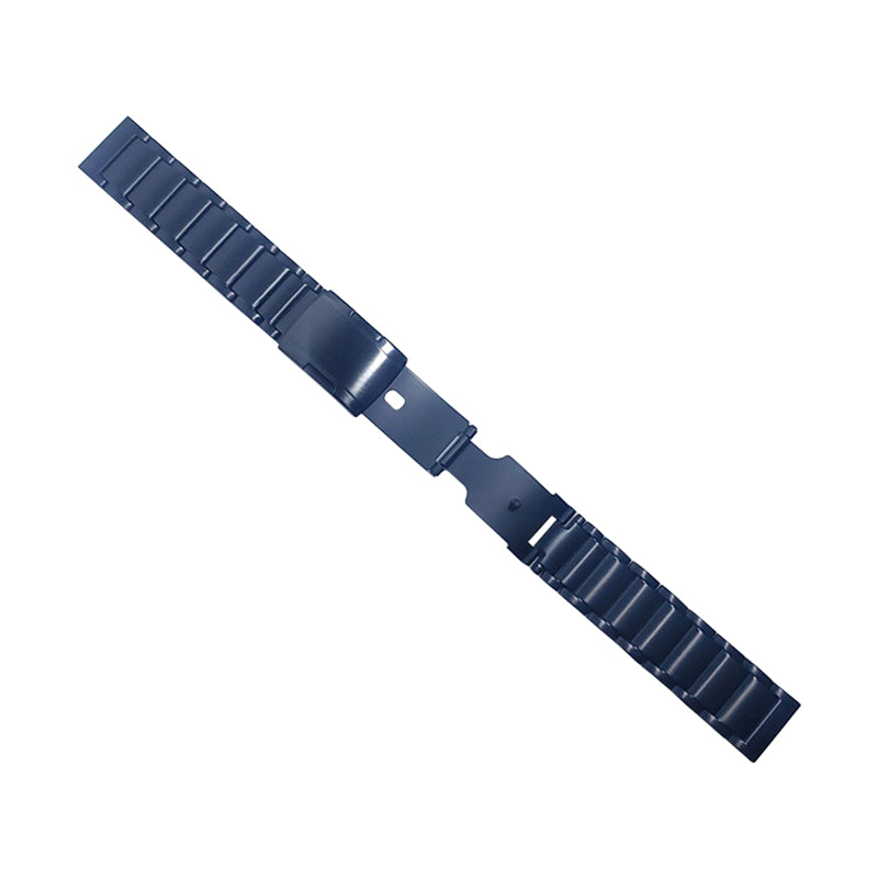 22mm Titanium Watch Strap 3 Beads Wristband with Folding Metal Clasp Classic Buckle for Samsung Galaxy Watch3 45mm / Gear S3 Frontier / Suunto 9 Peak / Haylou RT RS3 - Black