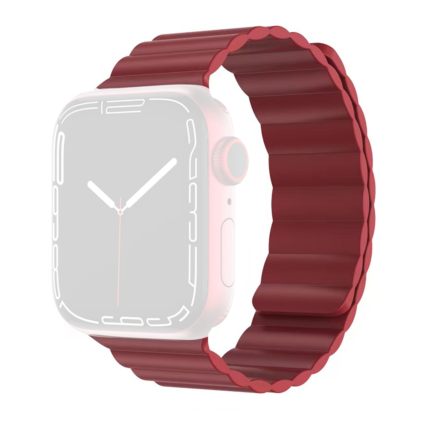 MUTURAL Modi Series Sweatproof Silicone Watch Band Adjustable Magnetic Wrist Strap for Apple Watch Series 8 41mm / Series 7 41mm / 6 / 5 / 4 / SE / SE(2022) 40mm / 3 / 2 / 1 38mm - Red