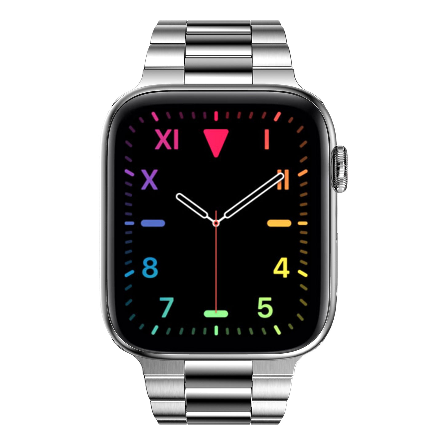 3 Beads Metal Watch Band Stainless Steel Wrist Strap for Apple Watch Ultra 49mm / Series 8 45mm / 7 45mm / Watch Series 6 / SE 44mm / SE (2022) 44mm / 5 / 4 44mm / Watch Series 3 / 2 / 1 42mm - Silver