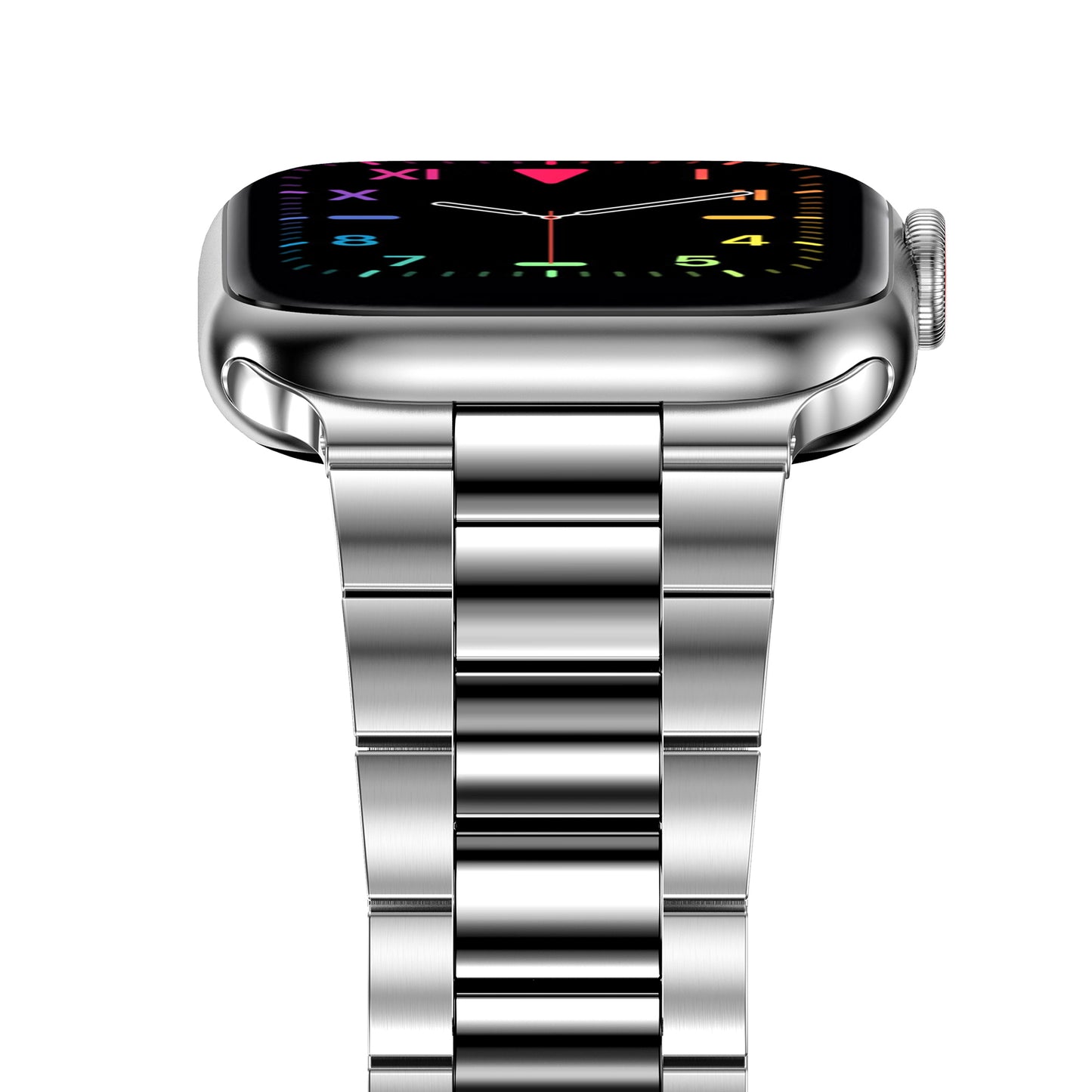 3 Beads Metal Watch Band Stainless Steel Wrist Strap for Apple Watch Ultra 49mm / Series 8 45mm / 7 45mm / Watch Series 6 / SE 44mm / SE (2022) 44mm / 5 / 4 44mm / Watch Series 3 / 2 / 1 42mm - Silver