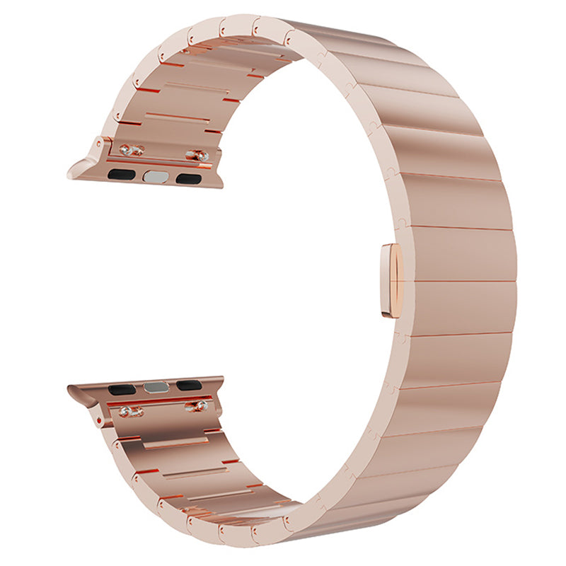 Metal Watch Strap Smart Watch Band Replacement for Apple Watch Series 8 41mm / Series 7 41mm / Watch Series 6 / 5 / 4 / SE / SE(2022) 40mm / Watch Series 1 / 2 / 3 38mm - Rose Gold