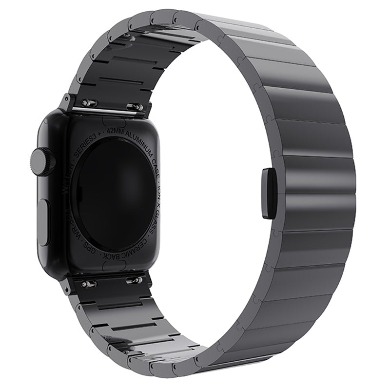 Metal Watch Strap Smart Watch Band Replacement for Apple Watch Series 8 41mm / Series 7 41mm / Watch Series 6 / 5 / 4 / SE / SE(2022) 40mm / Watch Series 1 / 2 / 3 38mm - Black