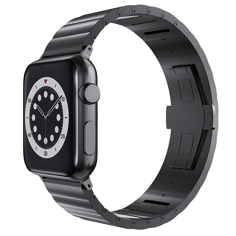 Metal Watch Strap Smart Watch Band Replacement for Apple Watch Series 8 41mm / Series 7 41mm / Watch Series 6 / 5 / 4 / SE / SE(2022) 40mm / Watch Series 1 / 2 / 3 38mm - Black