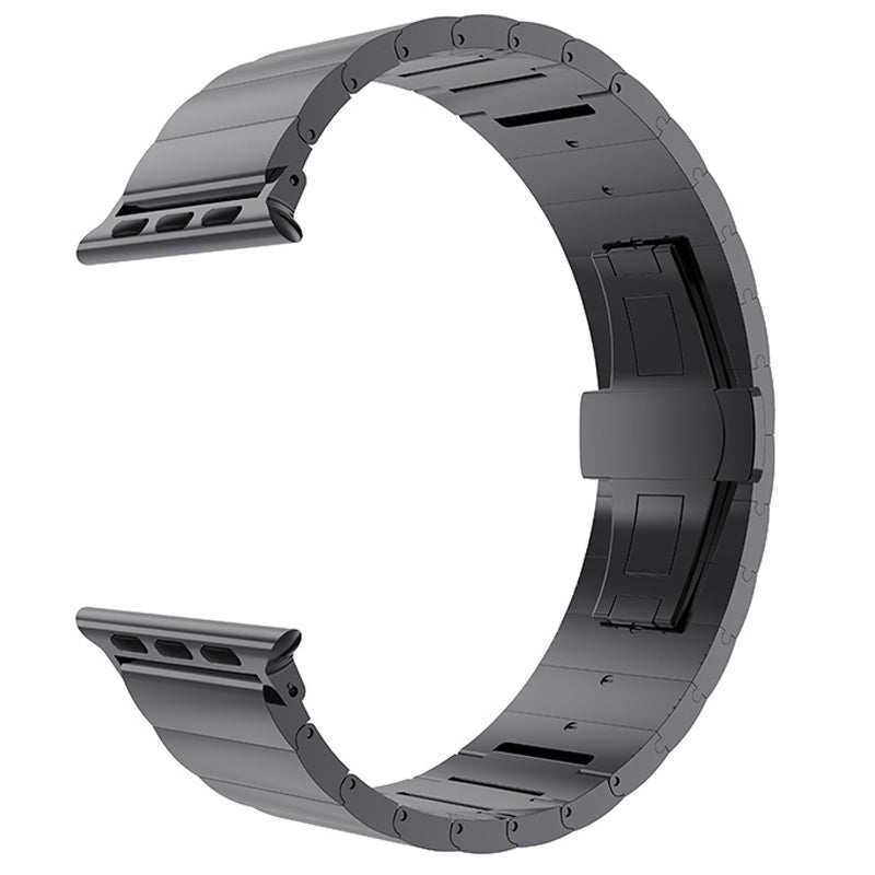 Metal Watch Strap Smart Watch Band Replacement for Apple Watch Series 8 41mm / Series 7 41mm / Watch Series 6 / 5 / 4 / SE / SE(2022) 40mm / Watch Series 1 / 2 / 3 38mm - Black