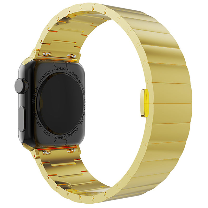 Metal Watch Strap Smart Watch Band Replacement for Apple Watch Series 8 41mm / Series 7 41mm / Watch Series 6 / 5 / 4 / SE / SE(2022) 40mm / Watch Series 1 / 2 / 3 38mm - Gold