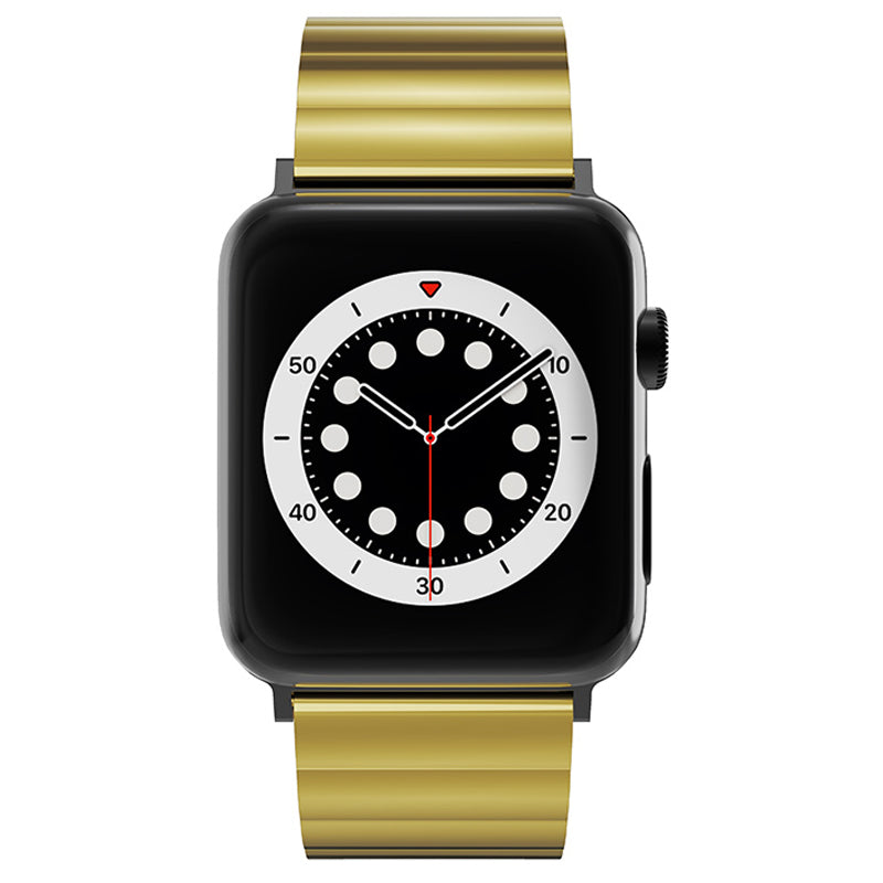Metal Watch Strap Smart Watch Band Replacement for Apple Watch Series 8 41mm / Series 7 41mm / Watch Series 6 / 5 / 4 / SE / SE(2022) 40mm / Watch Series 1 / 2 / 3 38mm - Gold