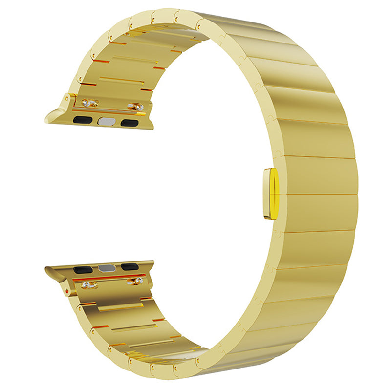 Metal Watch Strap Smart Watch Band Replacement for Apple Watch Series 8 41mm / Series 7 41mm / Watch Series 6 / 5 / 4 / SE / SE(2022) 40mm / Watch Series 1 / 2 / 3 38mm - Gold