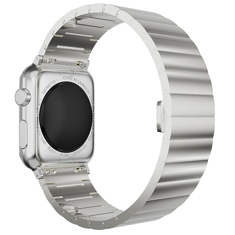 Metal Watch Strap Smart Watch Band Replacement for Apple Watch Series 8 41mm / Series 7 41mm / Watch Series 6 / 5 / 4 / SE / SE(2022) 40mm / Watch Series 1 / 2 / 3 38mm - Silver