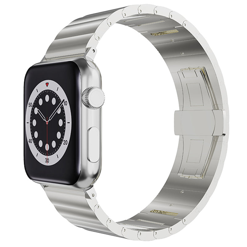 Metal Watch Strap Smart Watch Band Replacement for Apple Watch Series 8 41mm / Series 7 41mm / Watch Series 6 / 5 / 4 / SE / SE(2022) 40mm / Watch Series 1 / 2 / 3 38mm - Silver