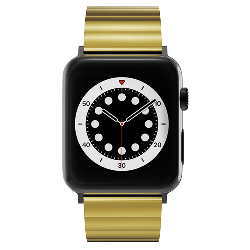 Smart Watch Band Metal Watch Strap Replacement for Apple Watch Ultra 49mm / Series 8 45mm / 7 45mm / Watch Series 6 / 5 / 4 / SE 44mm / SE (2022) 44mm / Watch Series 1 / 2 / 3 42mm - Gold
