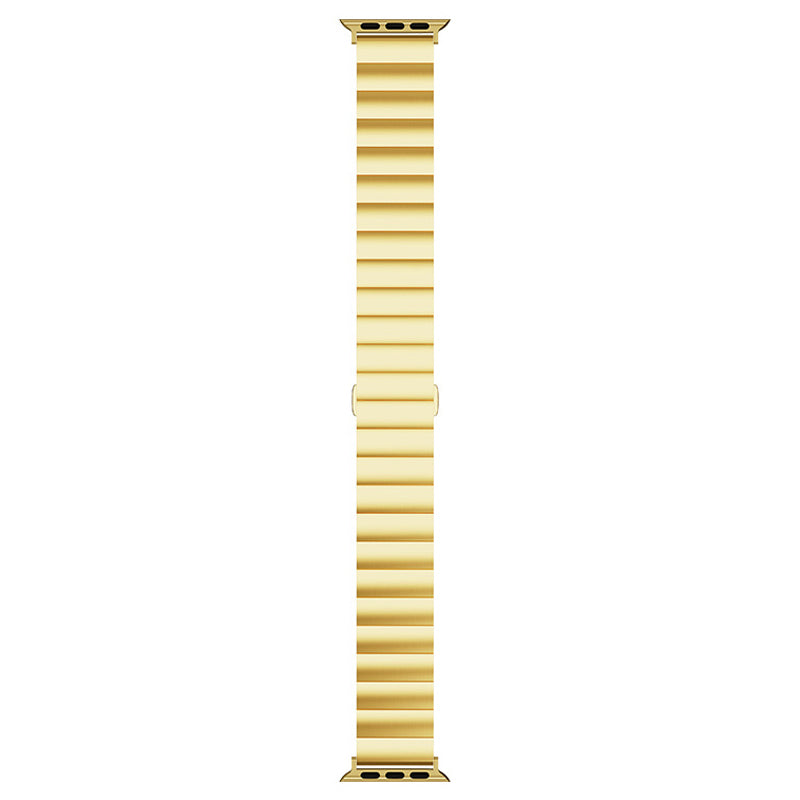 Smart Watch Band Metal Watch Strap Replacement for Apple Watch Ultra 49mm / Series 8 45mm / 7 45mm / Watch Series 6 / 5 / 4 / SE 44mm / SE (2022) 44mm / Watch Series 1 / 2 / 3 42mm - Gold