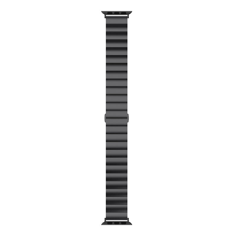 Smart Watch Band Metal Watch Strap Replacement for Apple Watch Ultra 49mm / Series 8 45mm / 7 45mm / Watch Series 6 / 5 / 4 / SE 44mm / SE (2022) 44mm / Watch Series 1 / 2 / 3 42mm - Black
