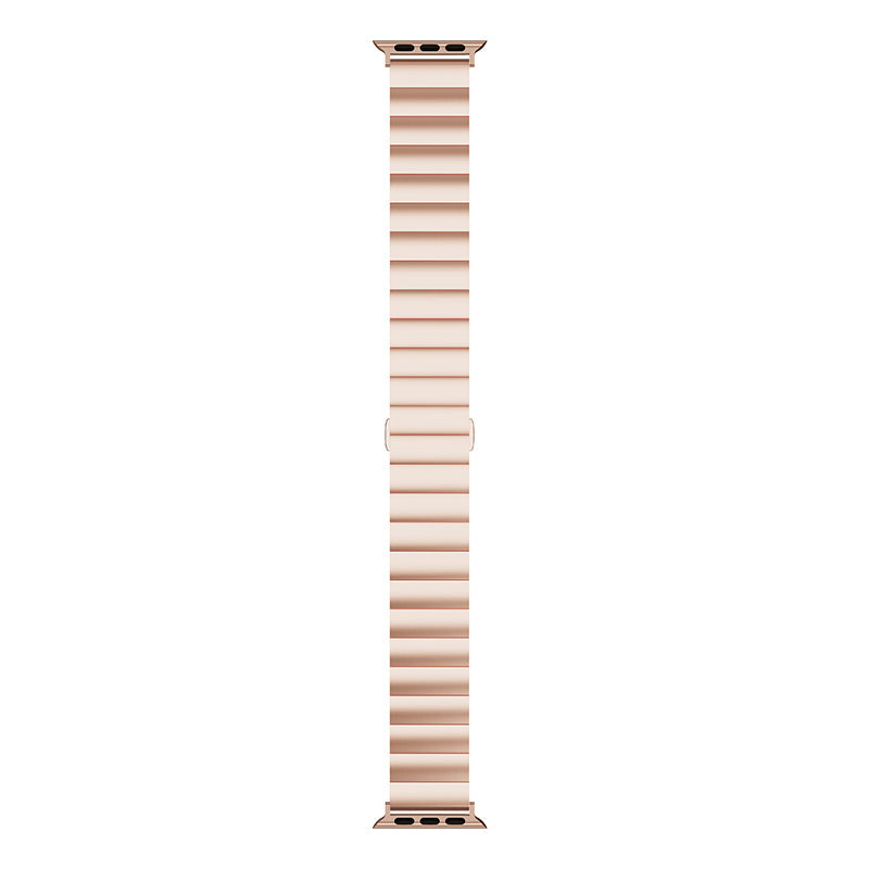 Smart Watch Band Metal Watch Strap Replacement for Apple Watch Ultra 49mm / Series 8 45mm / 7 45mm / Watch Series 6 / 5 / 4 / SE 44mm / SE (2022) 44mm / Watch Series 1 / 2 / 3 42mm - Rose Gold