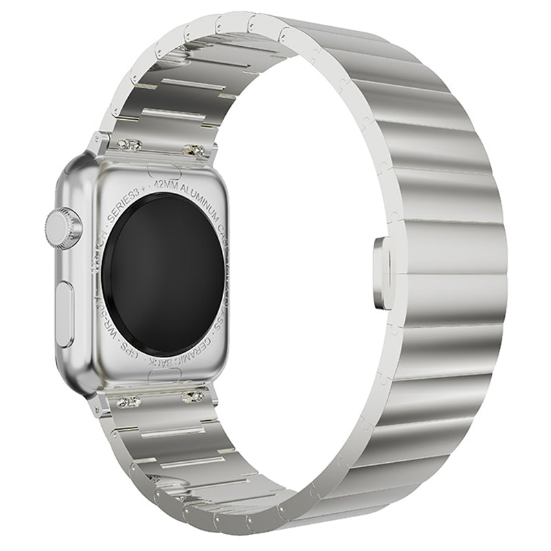 Smart Watch Band Metal Watch Strap Replacement for Apple Watch Ultra 49mm / Series 8 45mm / 7 45mm / Watch Series 6 / 5 / 4 / SE 44mm / SE (2022) 44mm / Watch Series 1 / 2 / 3 42mm - Silver