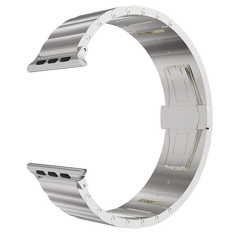 Smart Watch Band Metal Watch Strap Replacement for Apple Watch Ultra 49mm / Series 8 45mm / 7 45mm / Watch Series 6 / 5 / 4 / SE 44mm / SE (2022) 44mm / Watch Series 1 / 2 / 3 42mm - Silver