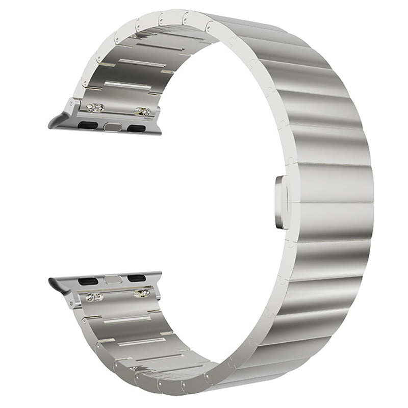 Smart Watch Band Metal Watch Strap Replacement for Apple Watch Ultra 49mm / Series 8 45mm / 7 45mm / Watch Series 6 / 5 / 4 / SE 44mm / SE (2022) 44mm / Watch Series 1 / 2 / 3 42mm - Silver