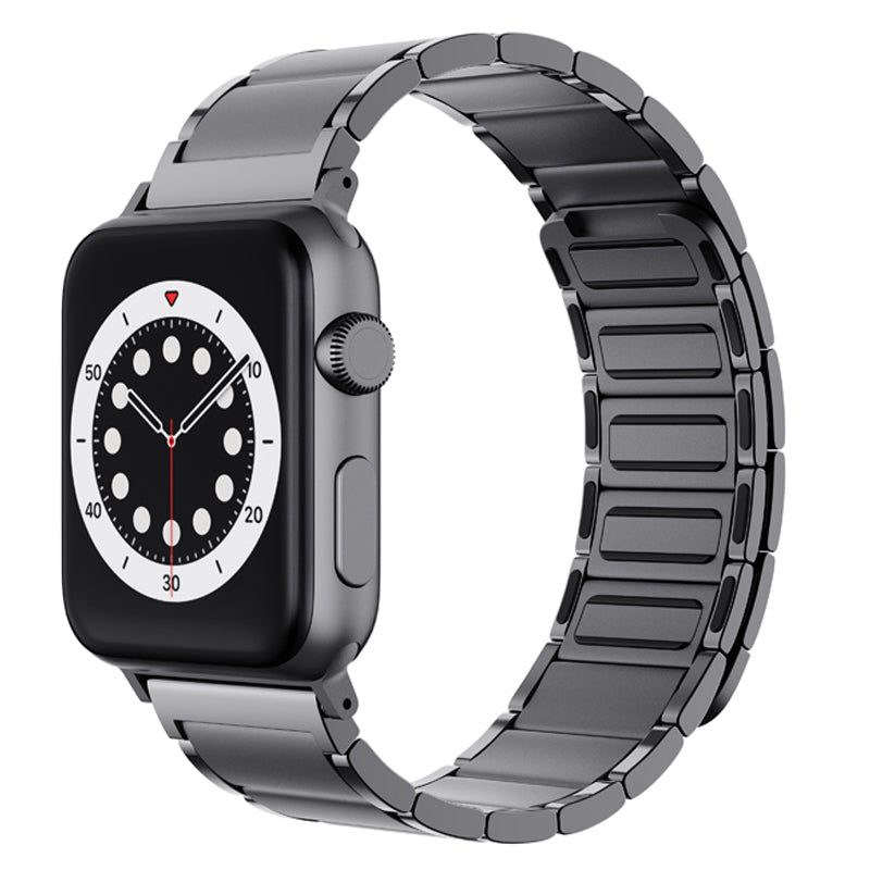 Magnetic Lock Adjustable Metal Watch Strap Watchband Replacement for Apple Watch Series 8 41mm / Series 7 41mm / 6 / 5 / 4 / SE / SE(2022) 40mm / 3 / 2 / 1 38mm - Black