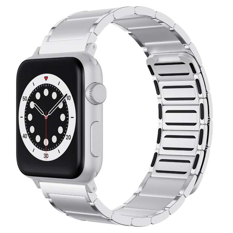 Magnetic Lock Adjustable Metal Watch Strap Watchband Replacement for Apple Watch Series 8 41mm / Series 7 41mm / 6 / 5 / 4 / SE / SE(2022) 40mm / 3 / 2 / 1 38mm - Silver