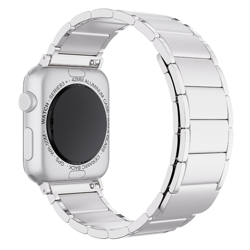 Magnetic Absorption Watch Band Adjustable Metal Wrist Strap Replacement for Apple Watch Ultra 49mm / Series 8 45mm / 7 45mm / 6 / 5 / 4 / SE 44mm / SE (2022) 44mm / 3 / 2 / 1 42mm - Silver