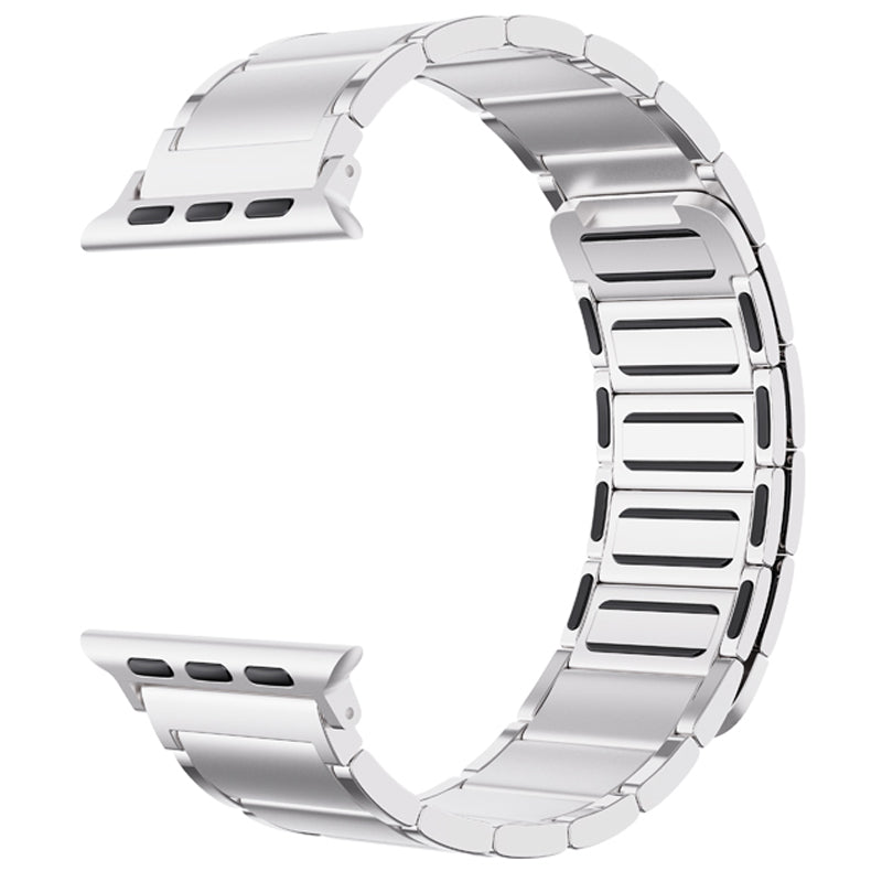 Magnetic Absorption Watch Band Adjustable Metal Wrist Strap Replacement for Apple Watch Ultra 49mm / Series 8 45mm / 7 45mm / 6 / 5 / 4 / SE 44mm / SE (2022) 44mm / 3 / 2 / 1 42mm - Silver